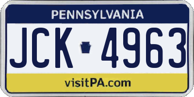 PA license plate JCK4963
