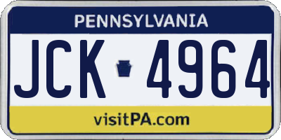 PA license plate JCK4964