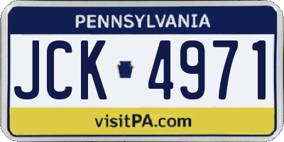 PA license plate JCK4971