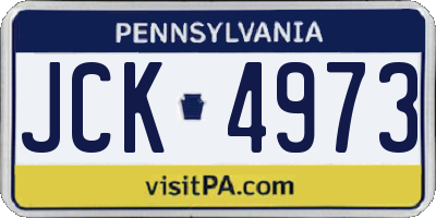 PA license plate JCK4973