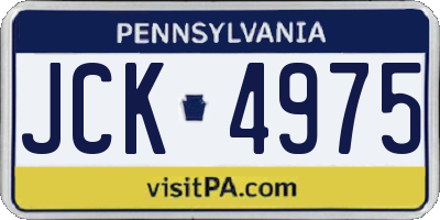 PA license plate JCK4975