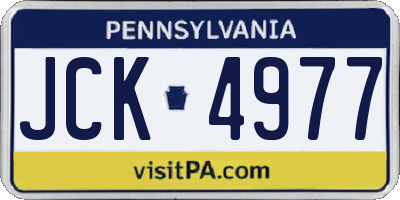 PA license plate JCK4977