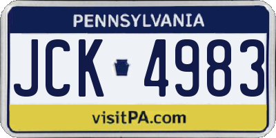 PA license plate JCK4983