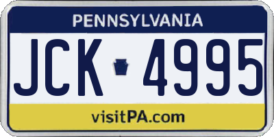PA license plate JCK4995