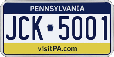 PA license plate JCK5001