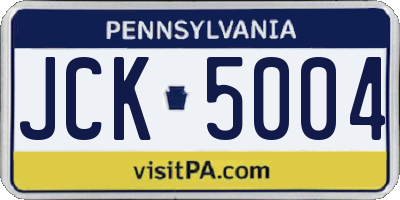 PA license plate JCK5004