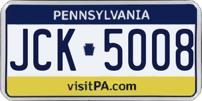PA license plate JCK5008