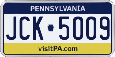 PA license plate JCK5009