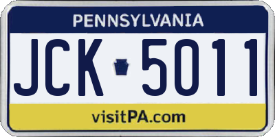 PA license plate JCK5011