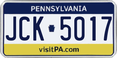 PA license plate JCK5017