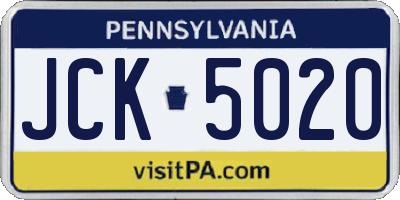 PA license plate JCK5020