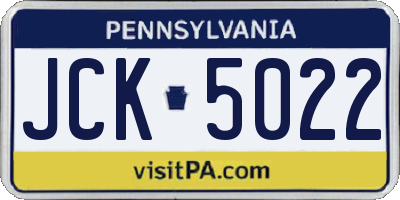 PA license plate JCK5022