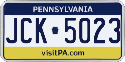PA license plate JCK5023