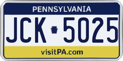 PA license plate JCK5025
