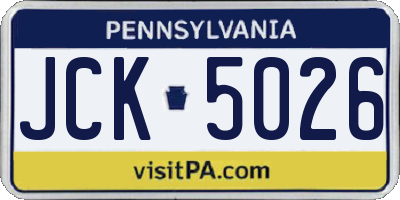 PA license plate JCK5026