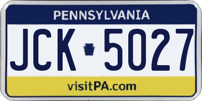 PA license plate JCK5027