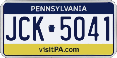 PA license plate JCK5041
