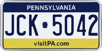 PA license plate JCK5042