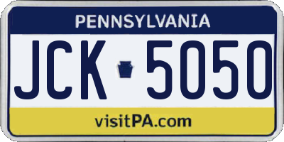 PA license plate JCK5050