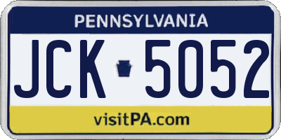 PA license plate JCK5052