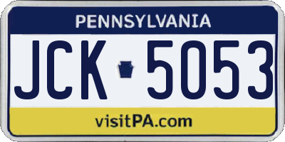 PA license plate JCK5053