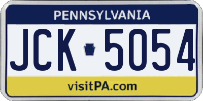 PA license plate JCK5054