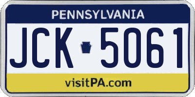 PA license plate JCK5061