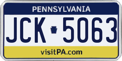 PA license plate JCK5063