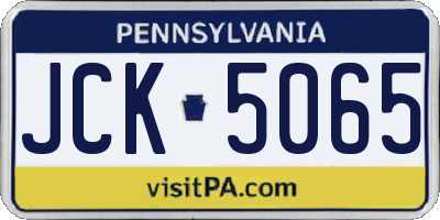 PA license plate JCK5065