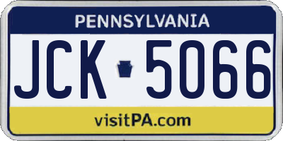 PA license plate JCK5066