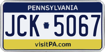 PA license plate JCK5067