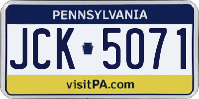 PA license plate JCK5071