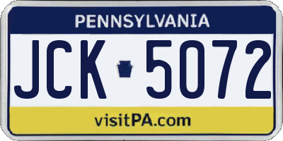 PA license plate JCK5072