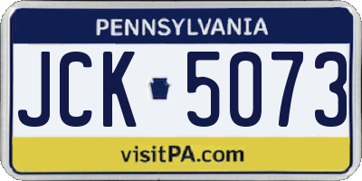 PA license plate JCK5073