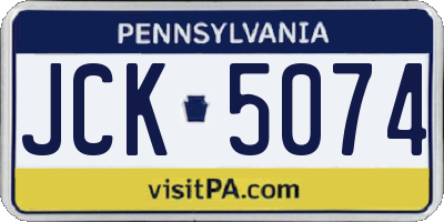 PA license plate JCK5074