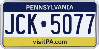 PA license plate JCK5077