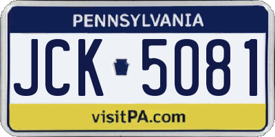 PA license plate JCK5081