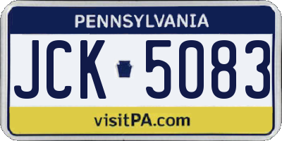 PA license plate JCK5083