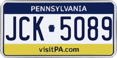 PA license plate JCK5089