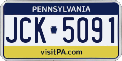 PA license plate JCK5091