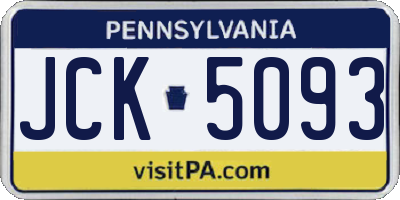 PA license plate JCK5093