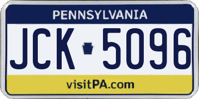 PA license plate JCK5096