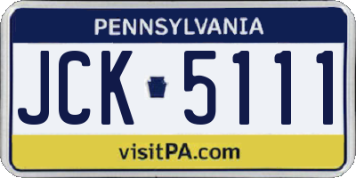 PA license plate JCK5111