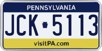PA license plate JCK5113