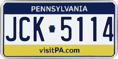 PA license plate JCK5114