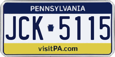 PA license plate JCK5115