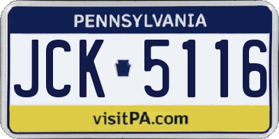 PA license plate JCK5116