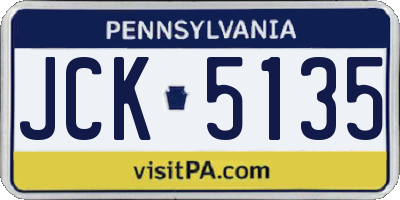 PA license plate JCK5135