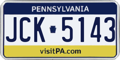 PA license plate JCK5143