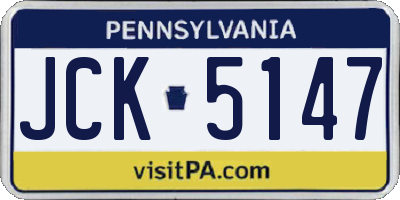 PA license plate JCK5147